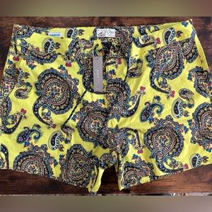 New  J Crew Men’s Sz 38 SWIM TRUNKS Swimming Lined Shorts yellow paisley